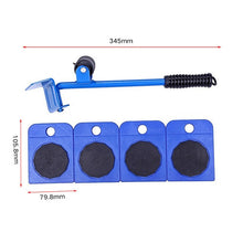 Load image into Gallery viewer, 5Pcs Furniture Lifter Sliders Kit Profession Heavy Furniture Roller Move Tool Set Wheel Bar Mover Device Max Up for 100Kg/220Lbs
